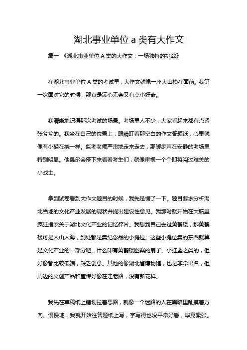 湖北事业单位a类有大作文