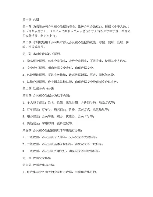 会员核心数据安全管理制度