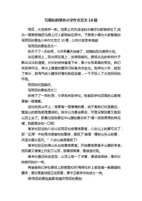 写雨后的景色小学作文范文10篇