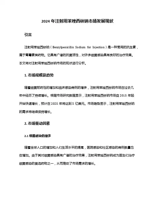2024年注射用苯唑西林钠市场发展现状