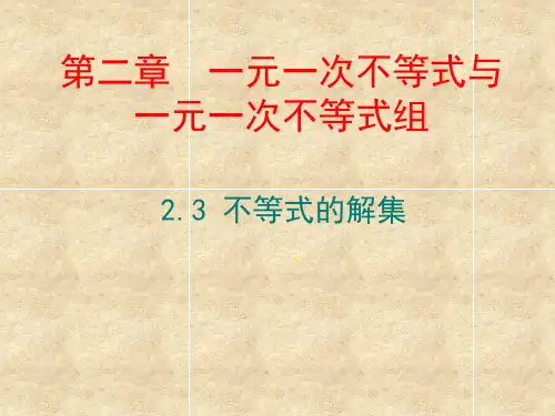 北师大版八年级下册数学.不等式的解集课件
