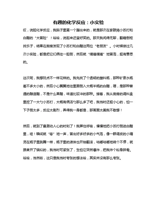 作文《有趣的化学反应：小实验》