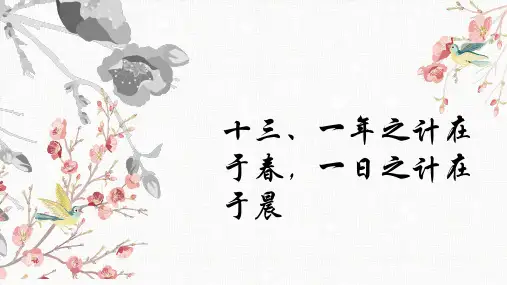 13.一年之计在于春一日之计在于晨课件