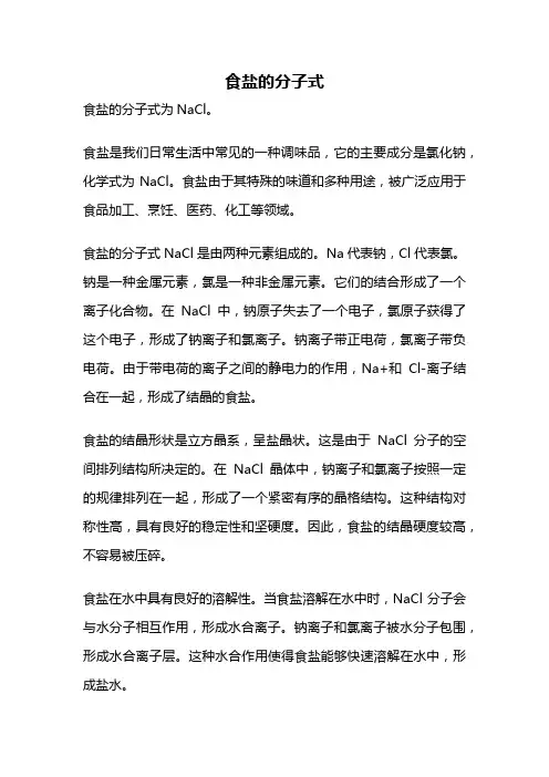 食盐的分子式