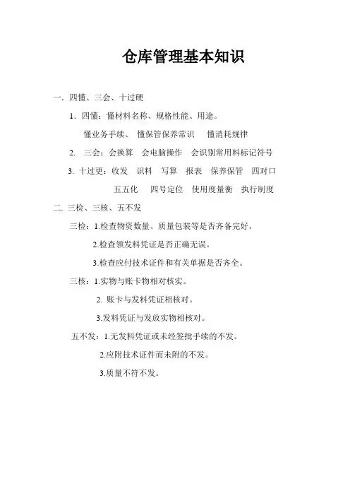仓库管理基本知识
