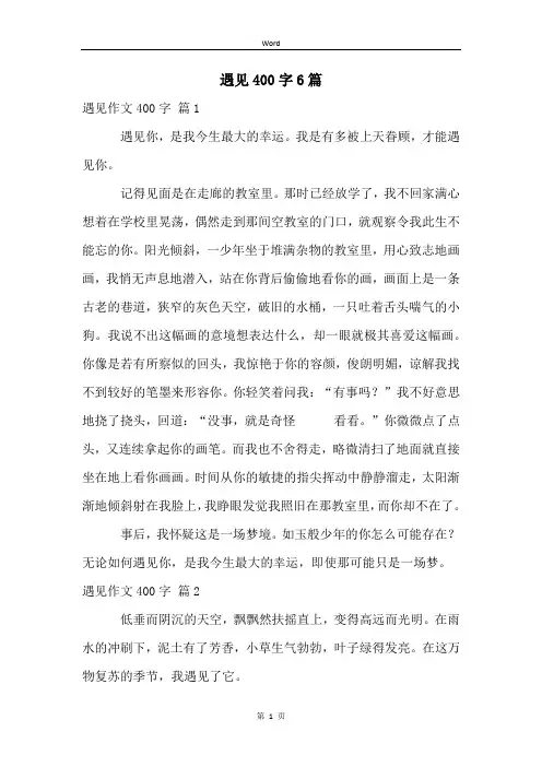 遇见400字6篇