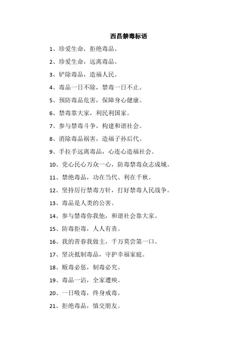 西昌禁毒标语