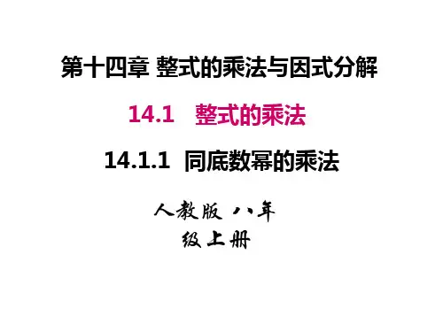 人教版八年级数学上册课件：14.1.1 同底数幂的乘法 (共24张PPT)