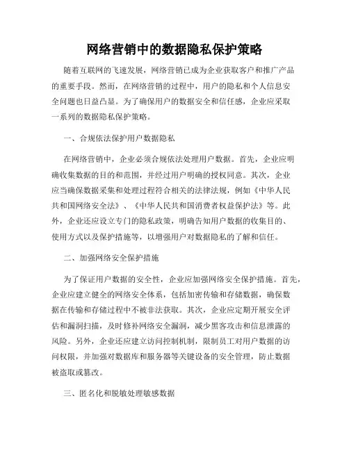 网络营销中的数据隐私保护策略