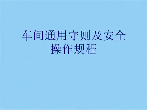 车间通用守则及安全操作规程(共21张PPT)