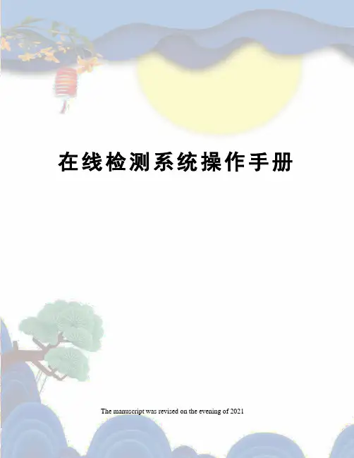 在线检测系统操作手册