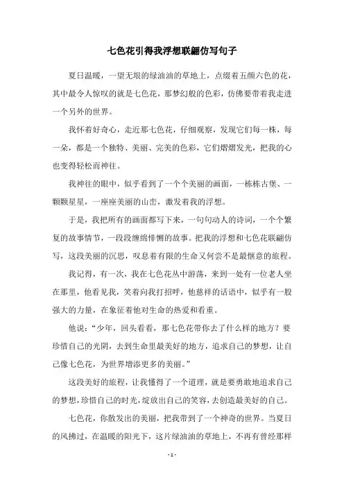 七色花引得我浮想联翩仿写句子