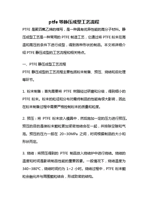 ptfe等静压成型工艺流程
