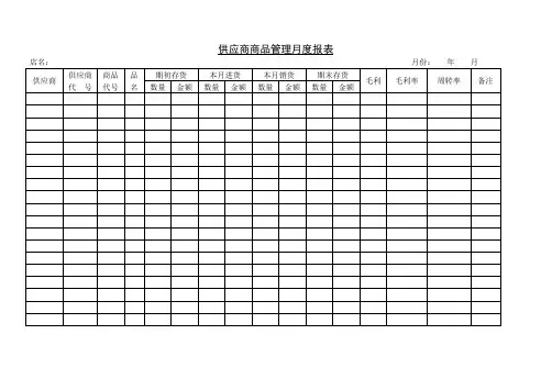 供应商商品管理月度报表