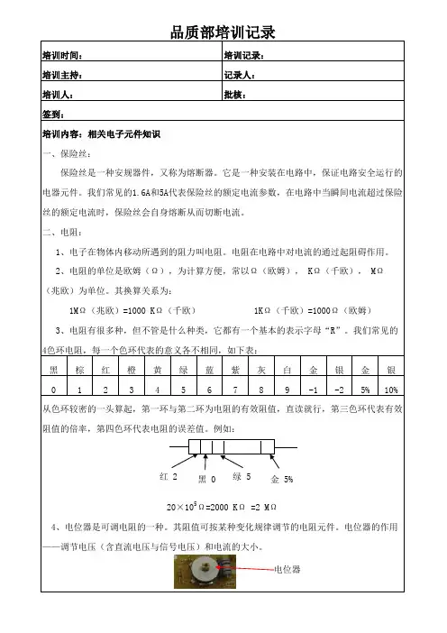 电子元件基础知识
