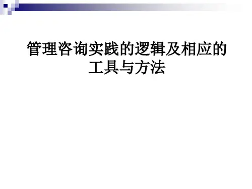 ae理咨询实践的逻辑及相应的工具与方法