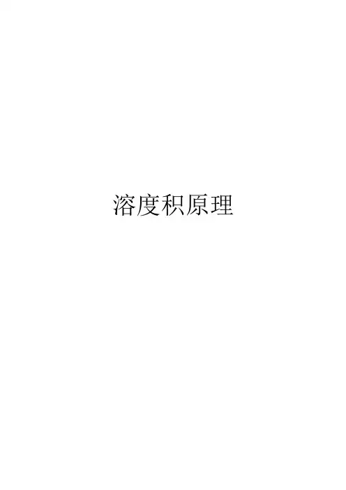 溶度积原理(推荐文档)