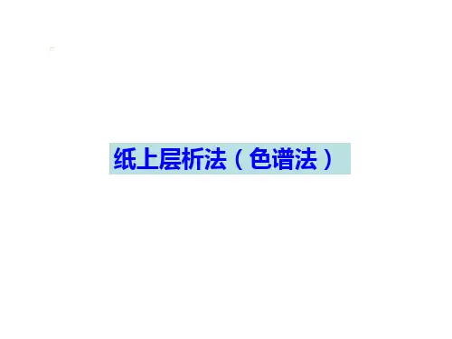 9.3纸上层析、乙酸丁酯的制备解析