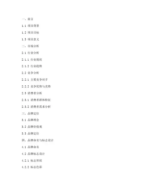 品牌策划方案提纲