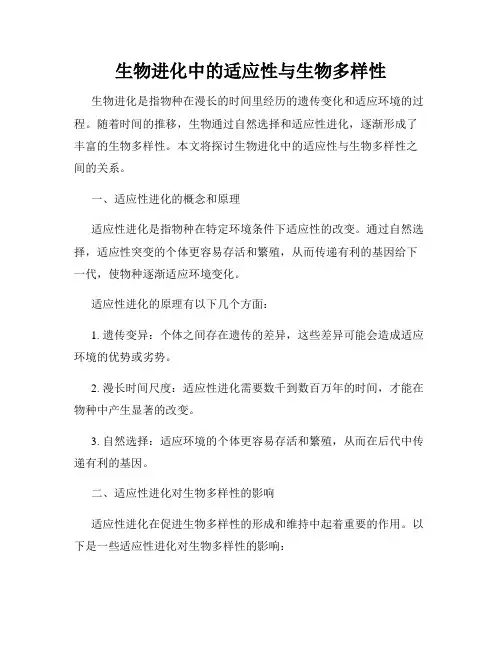 生物进化中的适应性与生物多样性