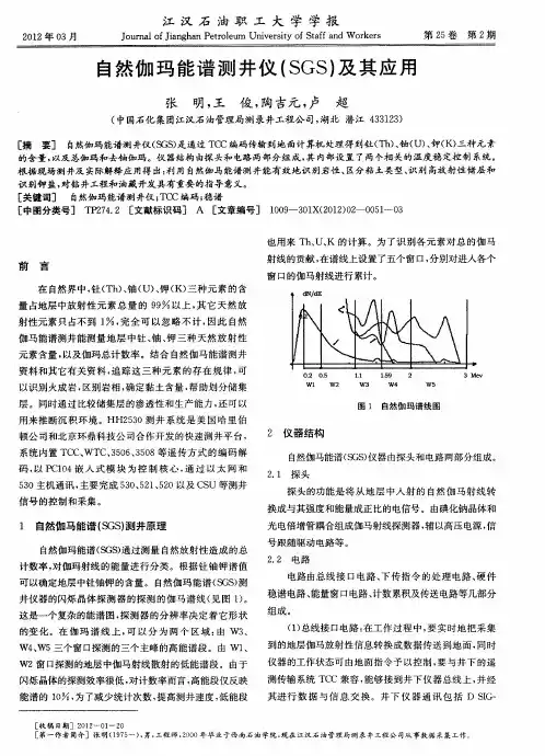 自然伽玛能谱测井仪(SGS)及其应用