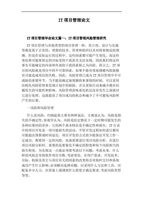 IT项目管理论文
