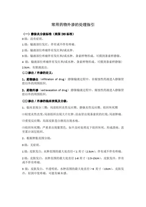常用药物外渗的处理指引