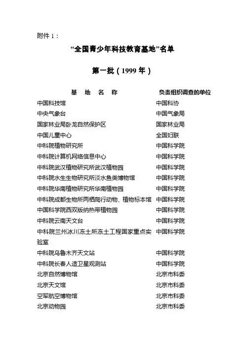 全国青少年科技教育基地