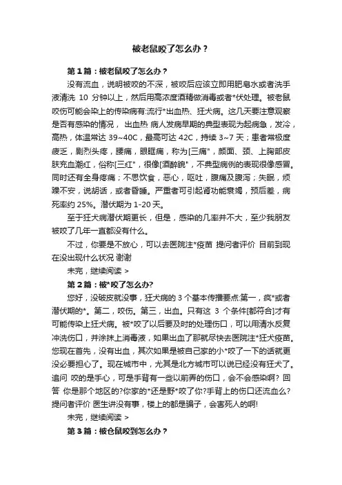 被老鼠咬了怎么办？