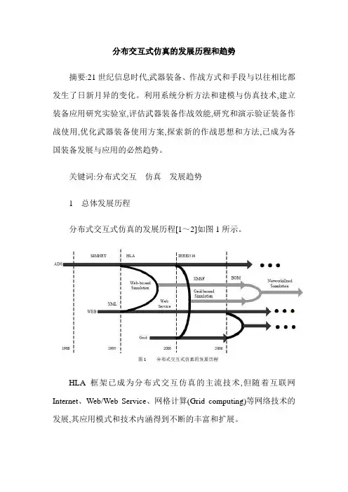 分布交互式仿真的发展历程和趋势