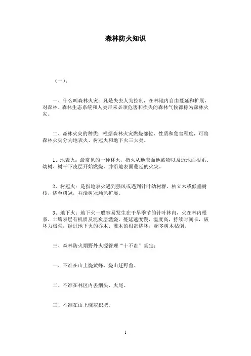 森林防火知识