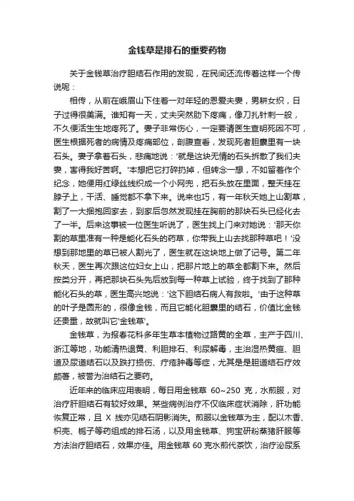 金钱草是排石的重要药物