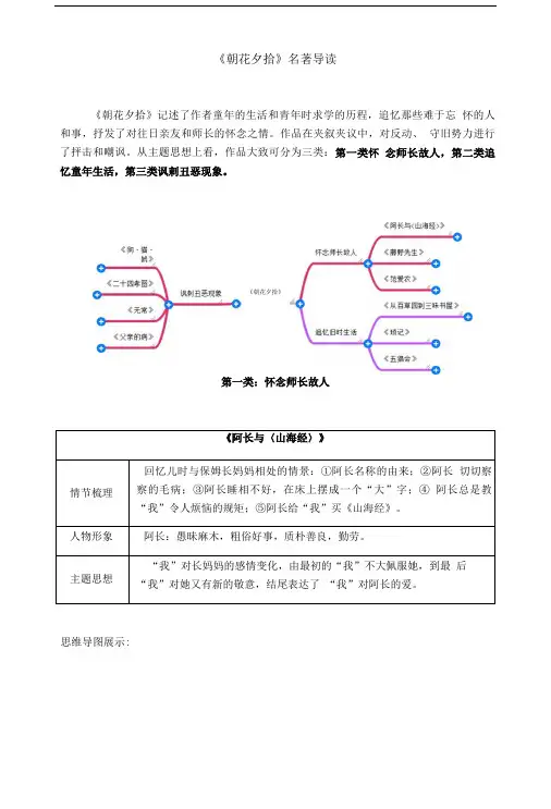 人教部编版语文七年级上册第三单元名著导读《朝花夕拾》阅读指导.doc