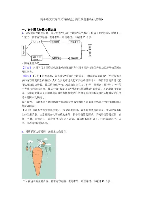 高考语文试卷图文转换题分类汇编含解析(及答案)