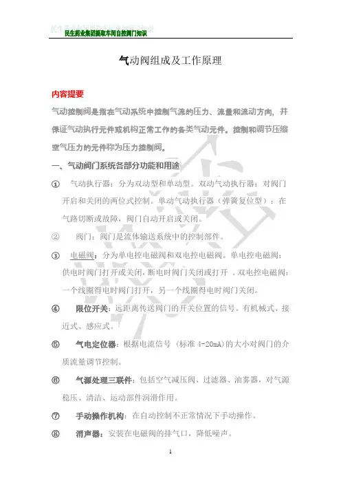 气动阀组成及工作原理