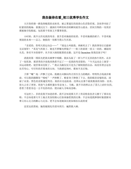 我在做你在看_初三优秀学生作文