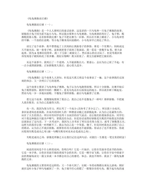 龟兔赛跑读后感12篇