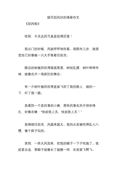 描写刮风时的情景作文