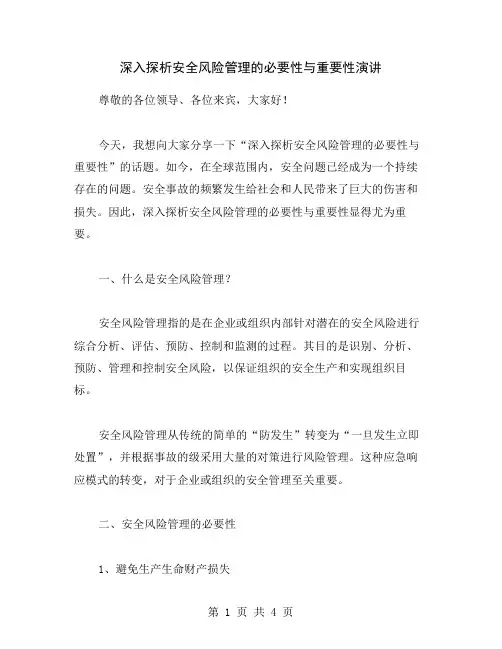 深入探析安全风险管理的必要性与重要性演讲