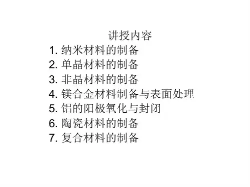 材料合成与制备第一讲标准版PPT