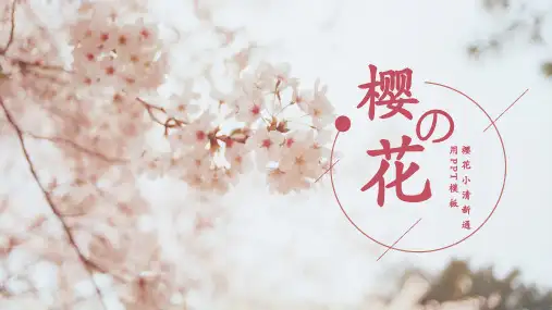 樱花文艺通用PPT模板