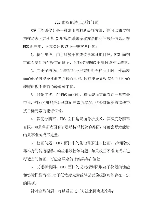 eds面扫能谱出现的问题