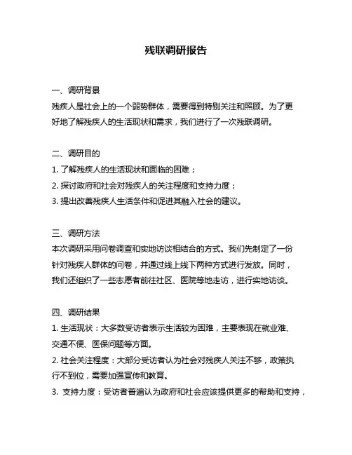 残联调研报告