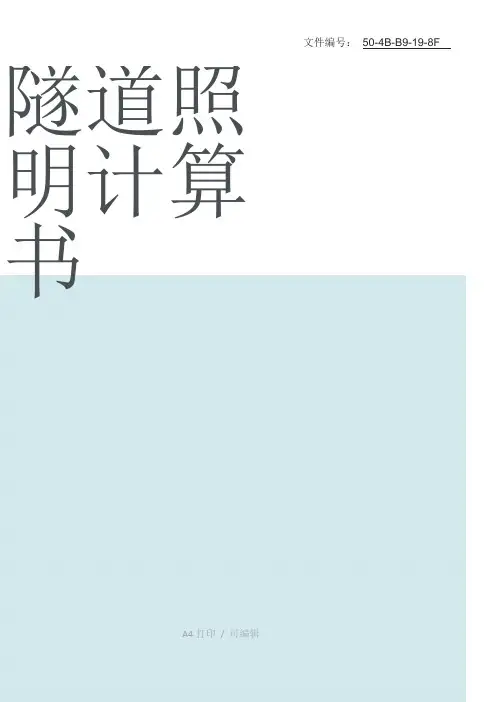 整理隧道照明计算书