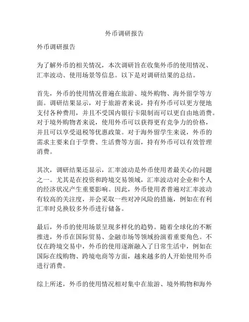 外币调研报告
