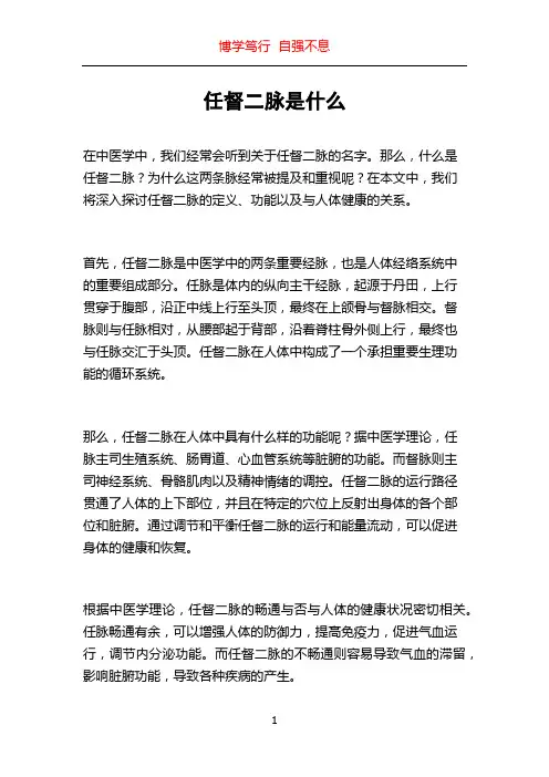 任督二脉是什么