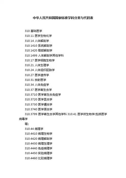 中华人民共和国国家标准学科分类与代码表