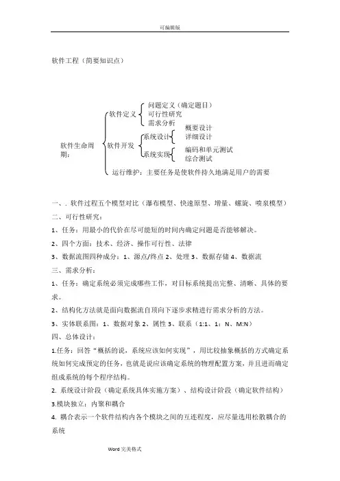 软件工程知识点总结