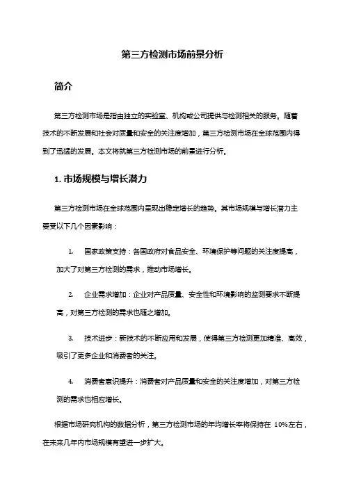 2024年第三方检测市场前景分析