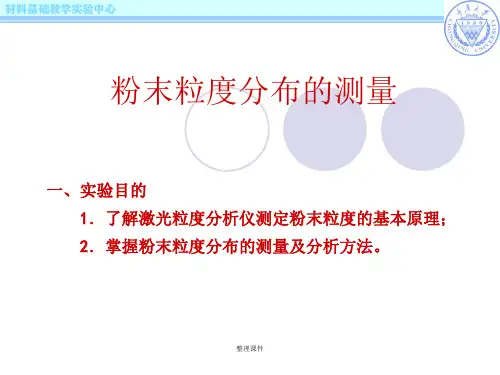 粉末粒度分布的测量